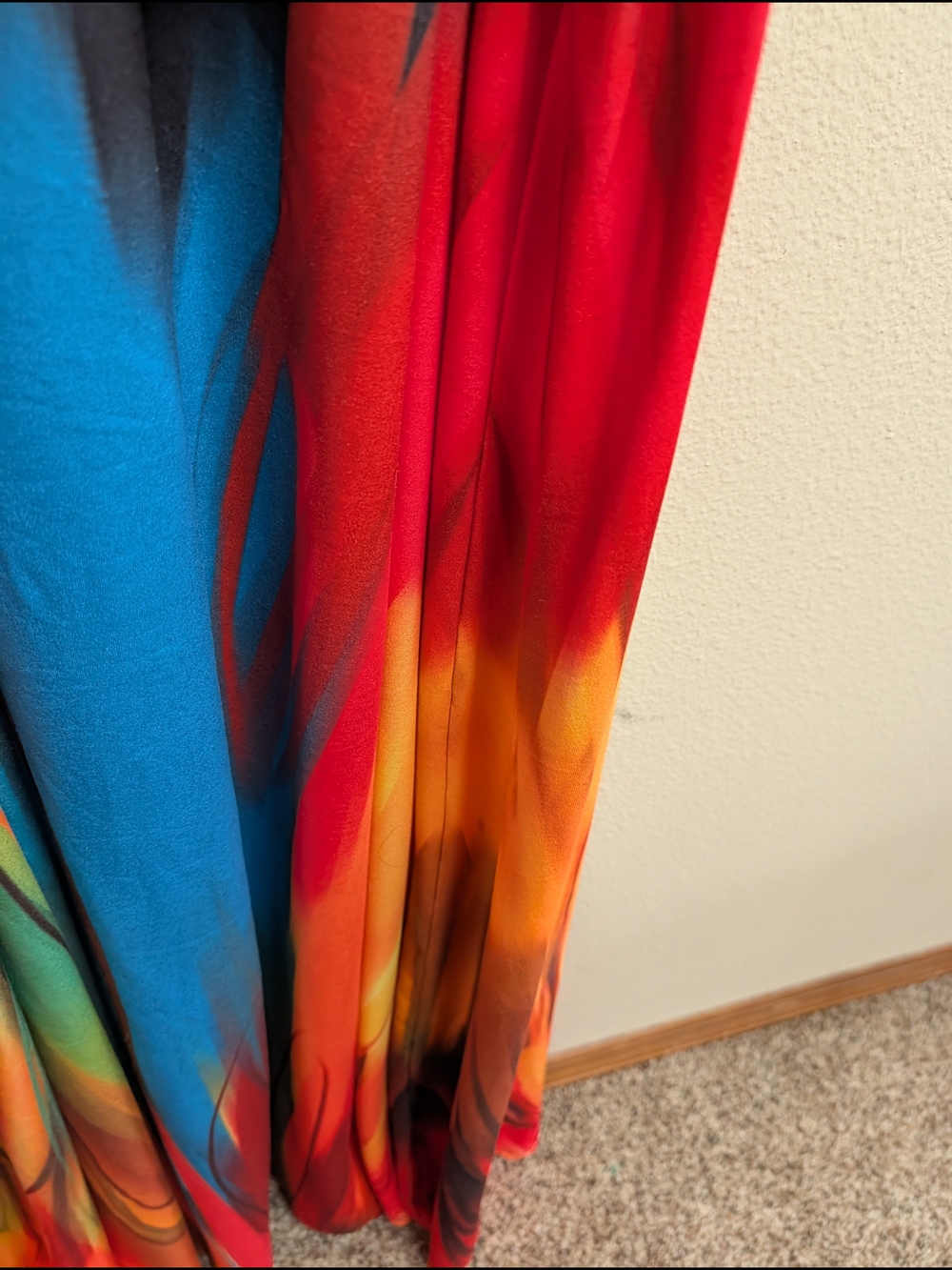 Rainbow Ombre Wrap Maxi Dress 2XL Charcoal Flame Print Pockets - Picture 4 of 8